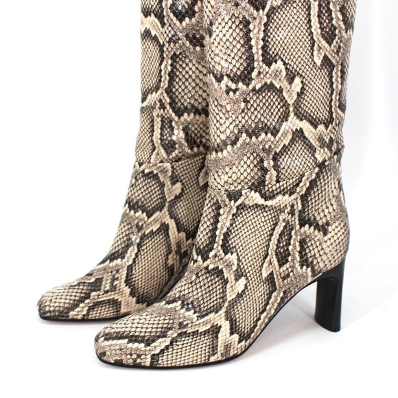 Tamara Mellon Legacy Snakeskin Python Embossed Over The Knee Heeled Boots 36 NEW - Picture 3 of 8